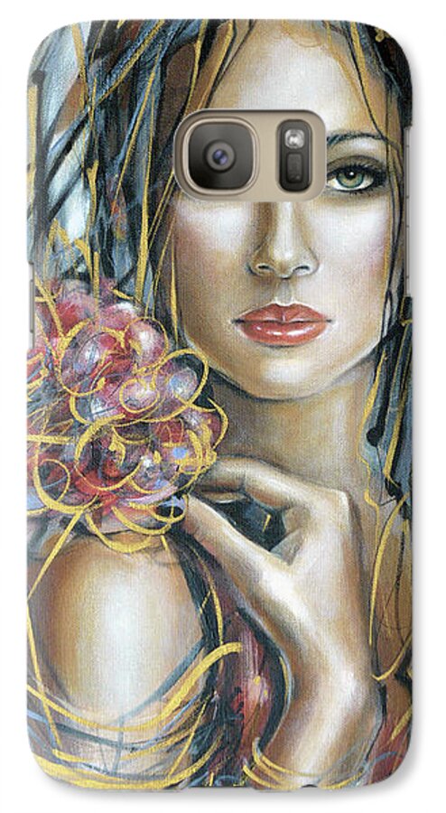 Woman Galaxy S7 Case featuring the painting Drama Queen 301109 #3 by Selena Boron