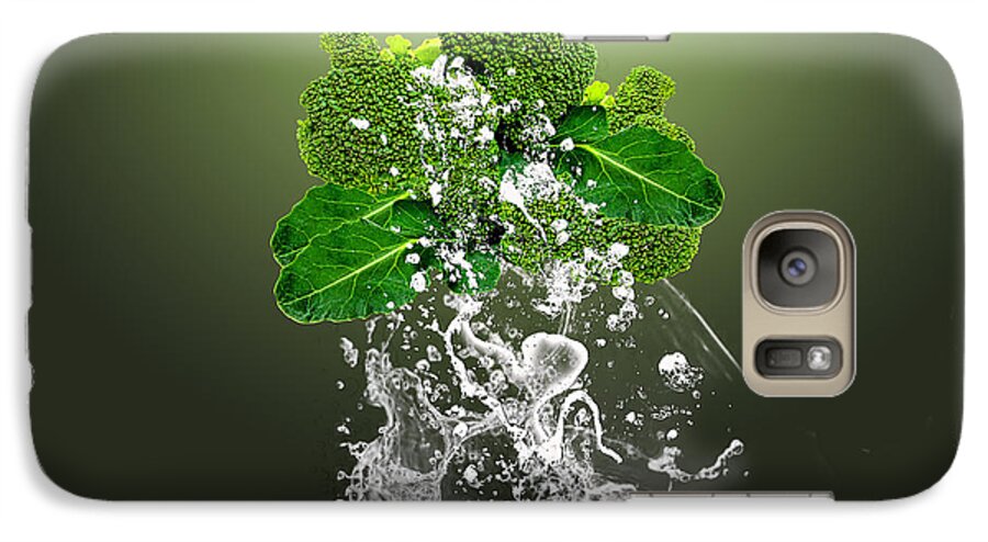 Broccoli Art Mixed Media Galaxy S7 Case featuring the mixed media Broccoli Splash #4 by Marvin Blaine