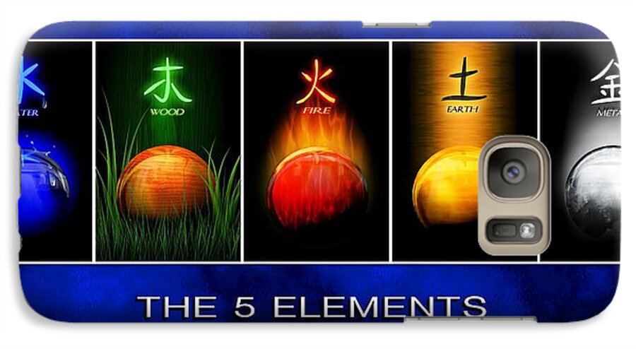 5 Elements Galaxy S7 Case featuring the digital art Asian Art 5 ELEMENTS of TCM by John Wills
