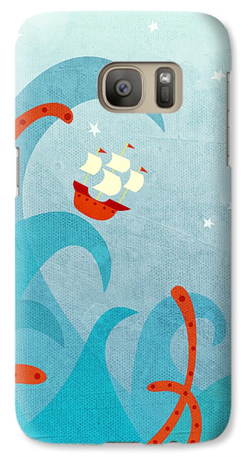 Waves Galaxy S7 Case featuring the painting A Bad Day for Sailors by Nic Squirrell