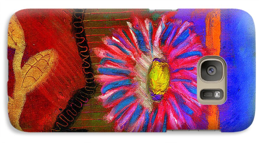 Abstract Galaxy S7 Case featuring the painting A Flower for You by Angela L Walker