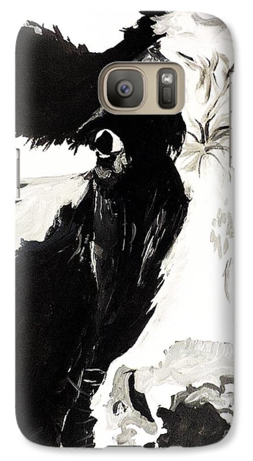 Cow Galaxy S7 Case featuring the painting A Little Shy by Tom Riggs