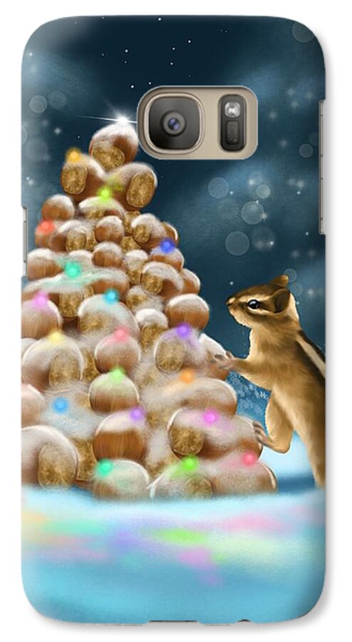 Christmas Galaxy S7 Case featuring the painting A perfect Christmas tree by Veronica Minozzi