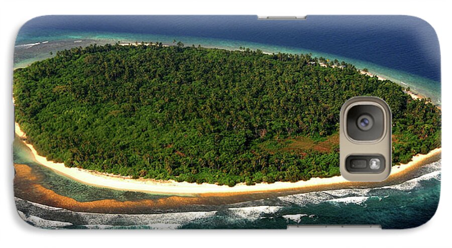 Jenny Rainbow Fine Art Photography Galaxy S7 Case featuring the photograph Aerial View of Deserted Maldivian Island by Jenny Rainbow