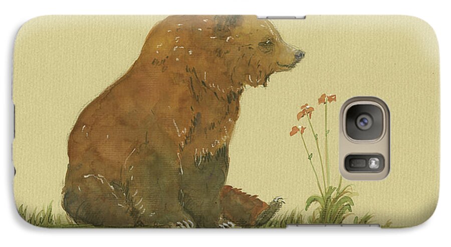  Galaxy S7 Case featuring the painting Alaskan grizzly bear by Juan Bosco