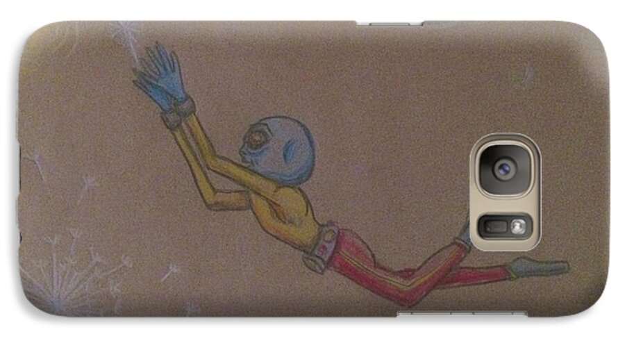 Chasing Dreams Galaxy S7 Case featuring the drawing Alien Chasing His Dreams by Similar Alien