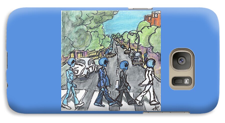 Beatles Galaxy S7 Case featuring the painting Alien Road by Similar Alien