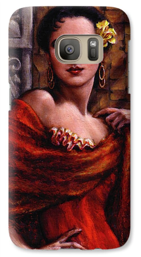 Occupy China Galaxy S7 Case featuring the painting Amarillo Rose by Jane Bucci