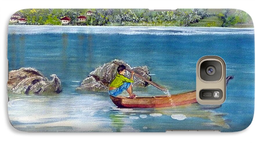 Anak Dan Perahu Galaxy S7 Case featuring the painting Anak dan Perahu by Melly Terpening