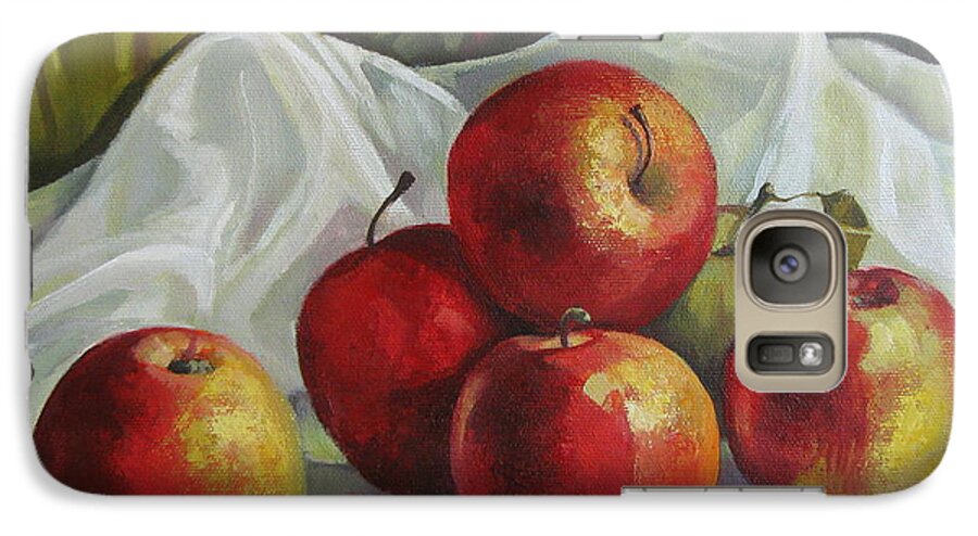 Apples Galaxy S7 Case featuring the painting Apples by Elena Oleniuc