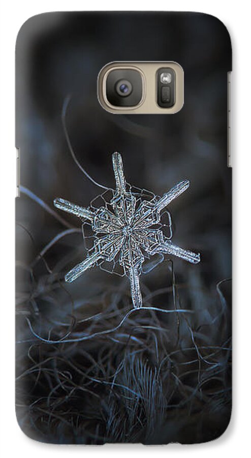 Snowflake Galaxy S7 Case featuring the photograph Snowflake photo - Steering wheel by Alexey Kljatov