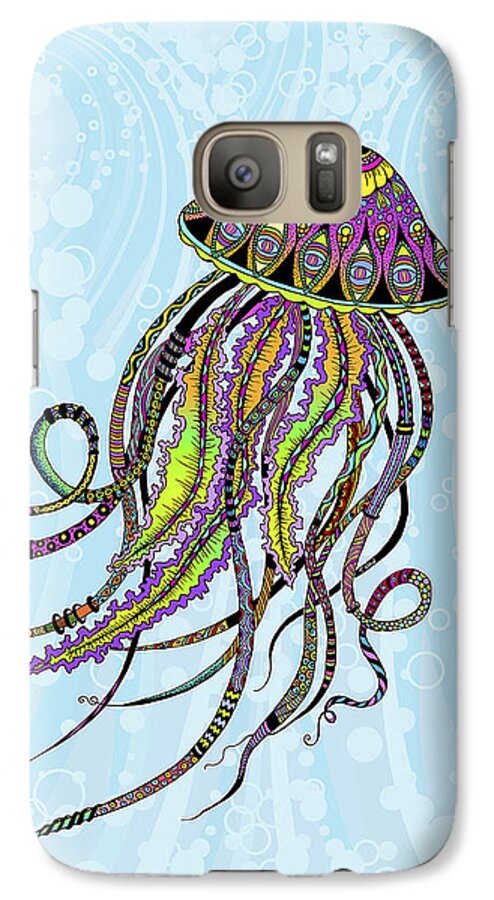 Jellyfish Galaxy S7 Case featuring the digital art Electric Jellyfish by Tammy Wetzel