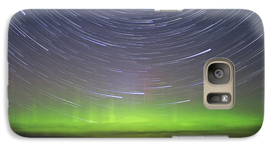 Ontario Galaxy S7 Case featuring the photograph Aurora and Startrails by Charline Xia