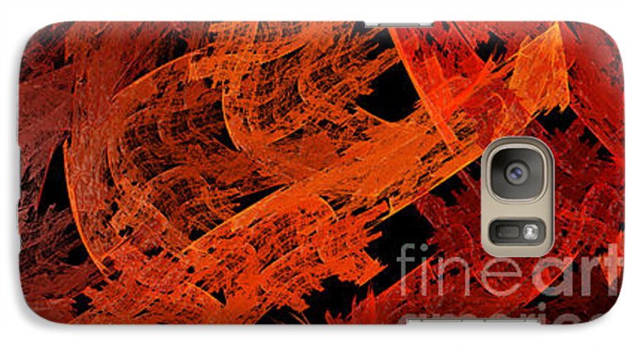 Andee Design Abstract Galaxy S7 Case featuring the digital art Autumn In Space Abstract Pano 1 by Andee Design