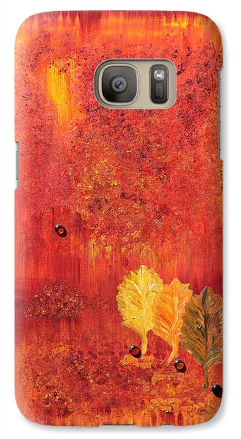 Abstract Galaxy S7 Case featuring the painting Autumn by Sladjana Lazarevic