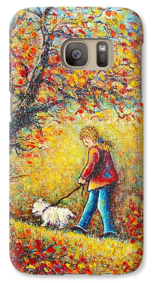 Landscape Galaxy S7 Case featuring the painting Autumn Walk by Natalie Holland