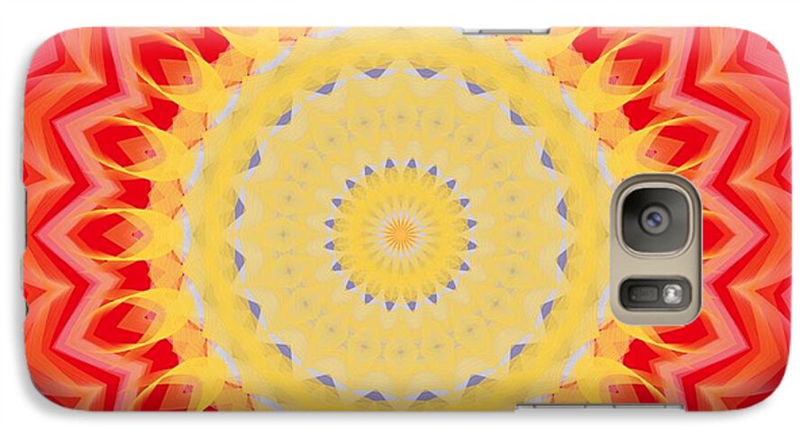 Sunburst Galaxy S7 Case featuring the digital art Aztec Sunburst by Roxy Riou