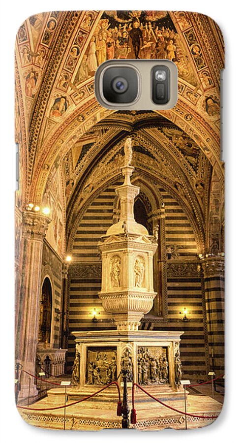 Joan Carroll Galaxy S7 Case featuring the photograph Baptistery Siena Italy by Joan Carroll