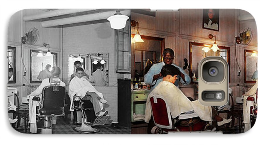 Barber Art Galaxy S7 Case featuring the photograph Barber - Senators-only barbershop 1937 - Side by Side by Mike Savad