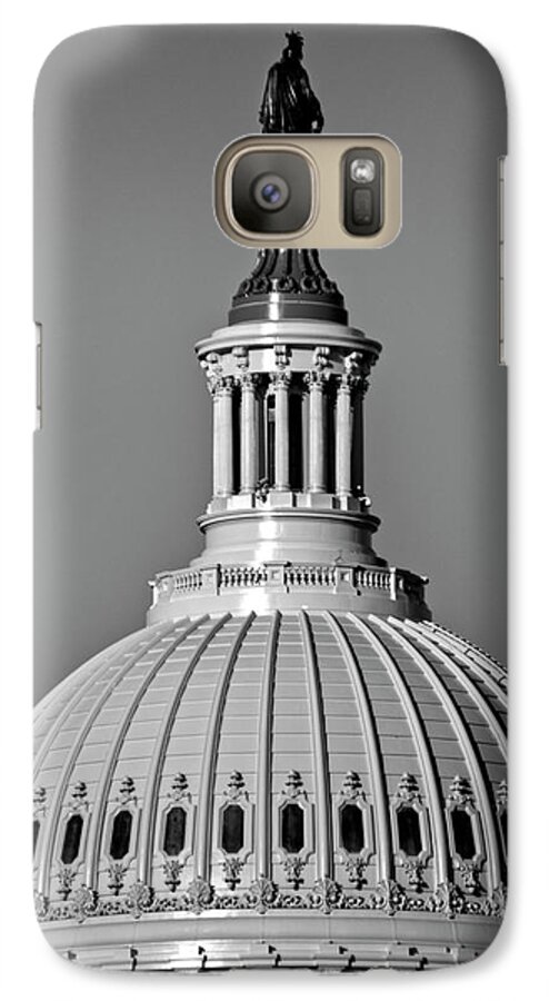 Us Capitol Galaxy S7 Case featuring the photograph Behind Liberty In Black And White by Greg and Chrystal Mimbs