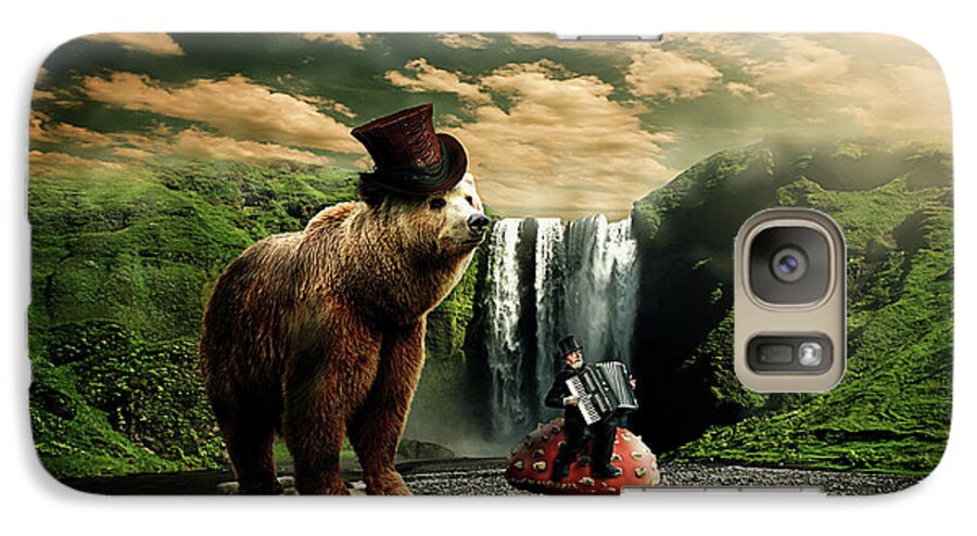 Water Fall Galaxy S7 Case featuring the digital art Berlin Bear by Nathan Wright