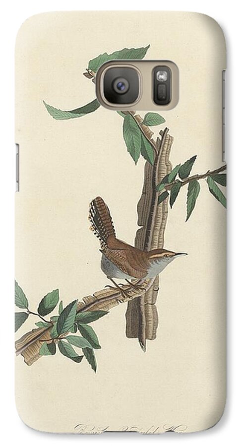 Audubon Galaxy S7 Case featuring the drawing Bewick's Long-Tailed Wren by Dreyer Wildlife Print Collections 