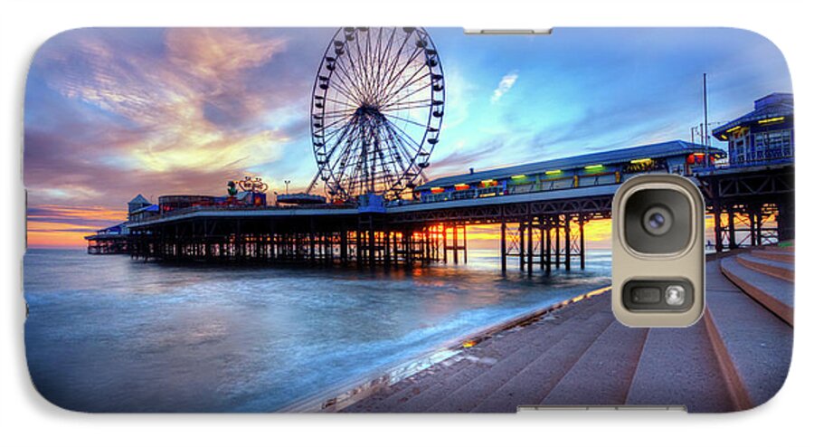 Photography Galaxy S7 Case featuring the photograph Blackpool Pier Sunset by Yhun Suarez