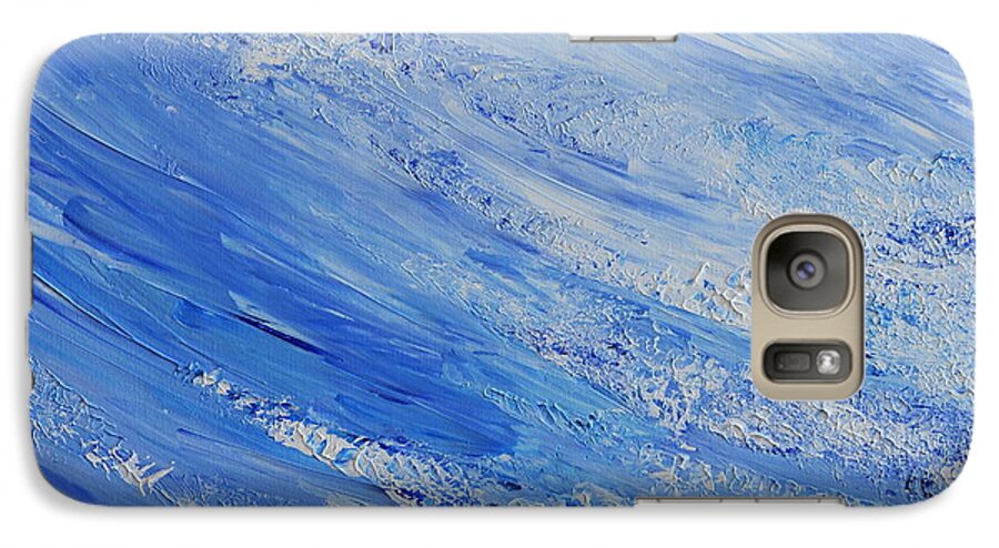 Blue Galaxy S7 Case featuring the painting Blue by Teresa Wegrzyn