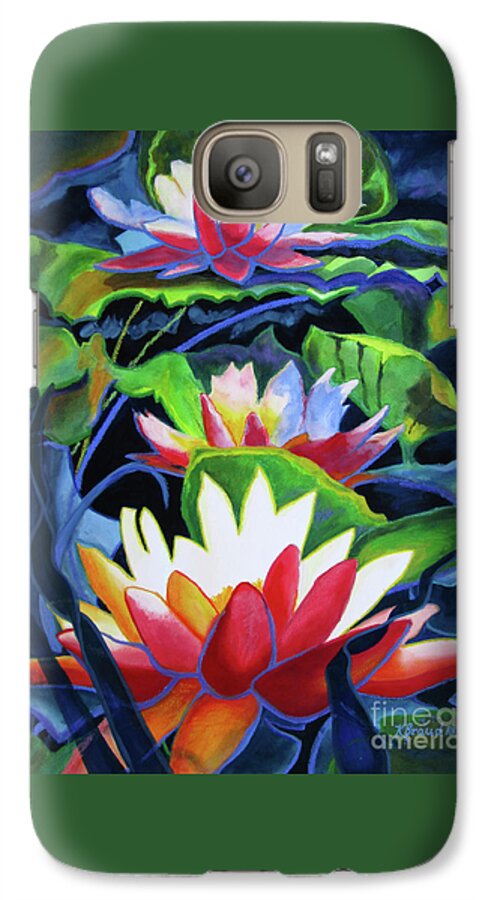 Paintings Galaxy S7 Case featuring the painting Bold Lilypads by Kathy Braud