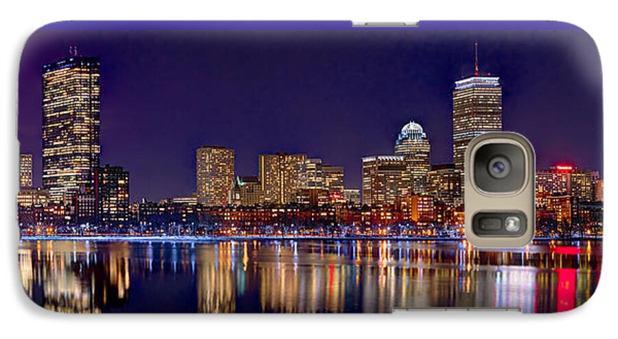 Boston Skyline At Night Galaxy S7 Case featuring the photograph Boston Back Bay Skyline at Night 2017 Color Panorama 1 to 3 ratio by Jon Holiday