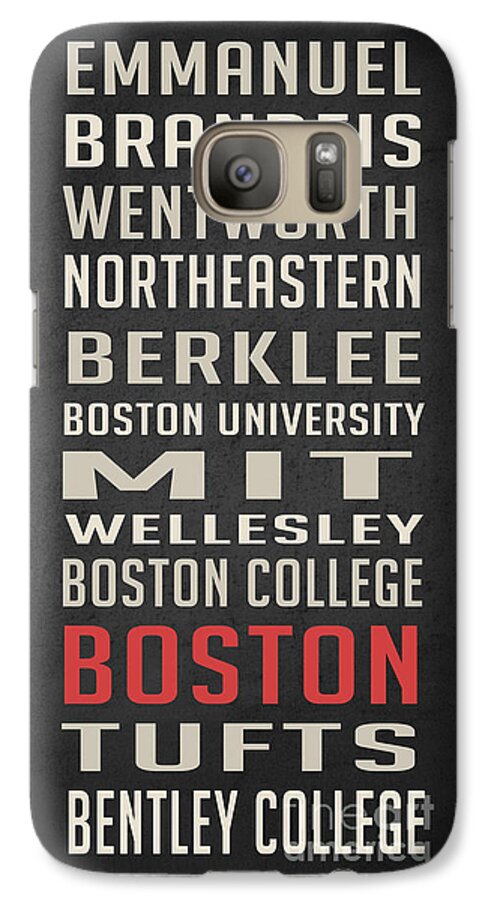 Bentley University Galaxy S7 Case featuring the digital art Boston Collegetown by Edward Fielding