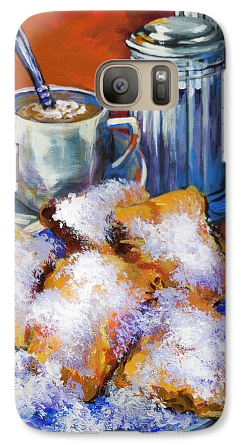 New Orleans Beignets Galaxy S7 Case featuring the painting Breakfast at Cafe du Monde by Dianne Parks
