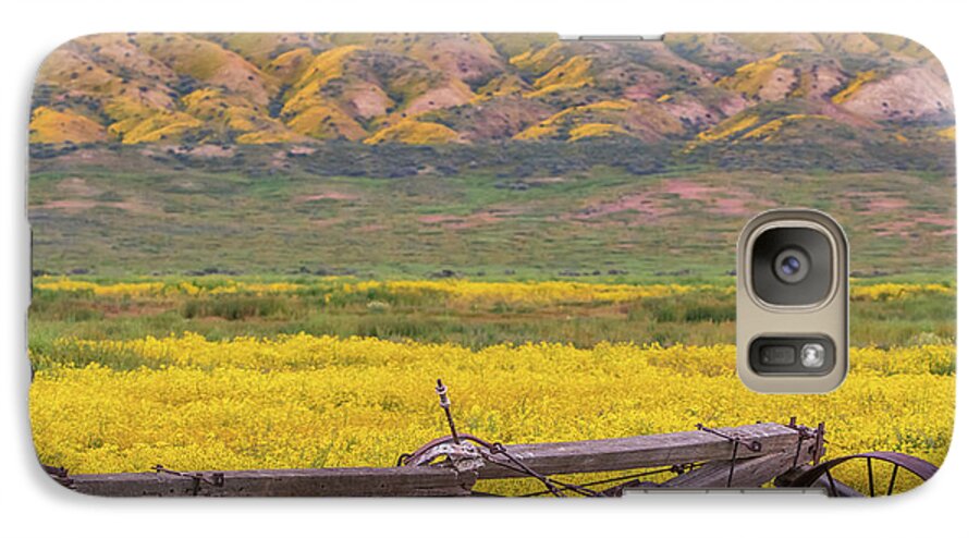 California Galaxy S7 Case featuring the photograph Broken Wagon in a Field of Flowers by Marc Crumpler