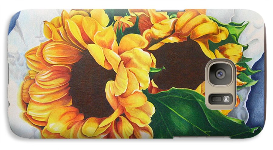 Sunflowers Galaxy S7 Case featuring the painting Brooklyn Sun by Angela Armano