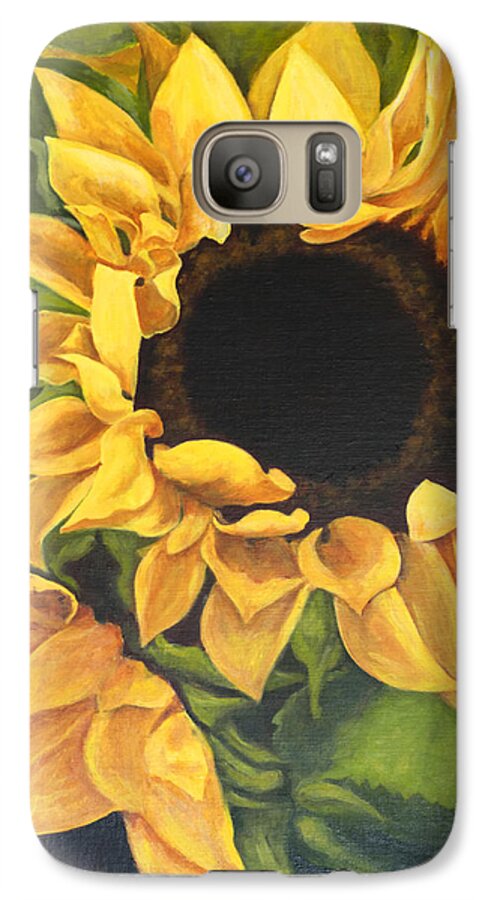 Sunflowers Galaxy S7 Case featuring the painting Burst of Sunflowers by Sandra Nardone
