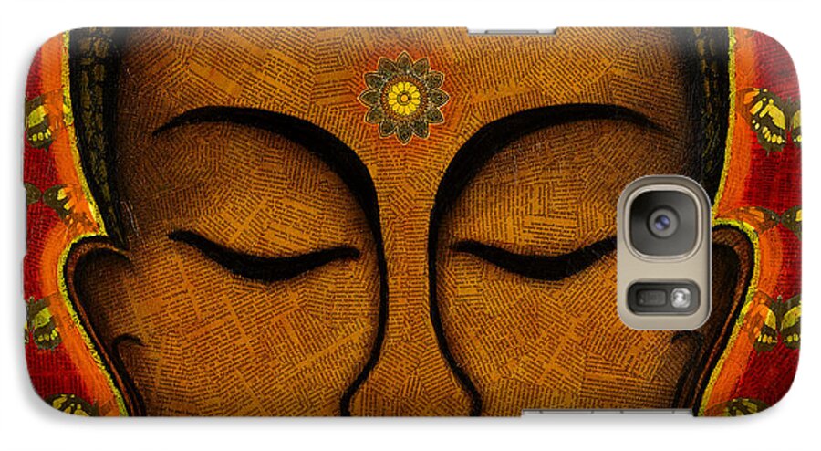 Buddha Galaxy S7 Case featuring the mixed media Butterfly Invocation by Gloria Rothrock