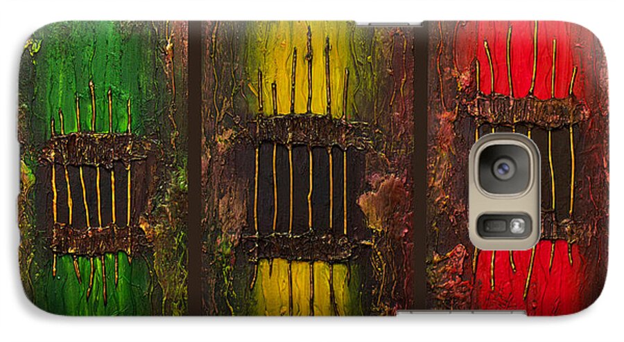  Caged Galaxy S7 Case featuring the painting Caged Abstract by Patricia Lintner