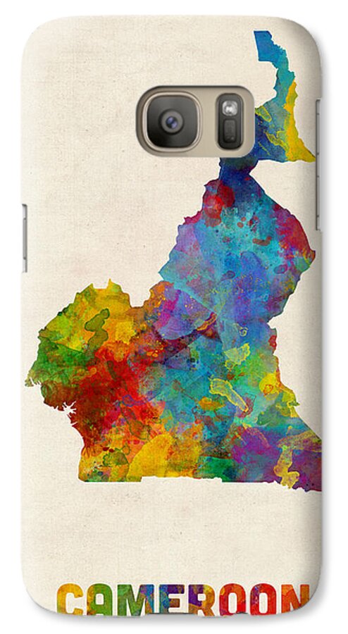 Cameroon Galaxy S7 Case featuring the digital art Cameroon Watercolor Map by Michael Tompsett