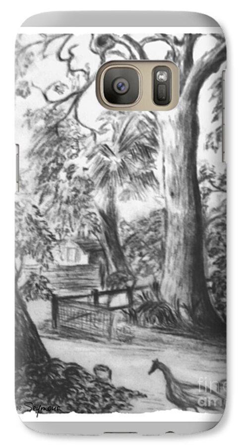 Trees Galaxy S7 Case featuring the drawing Camping Fun by Leanne Seymour