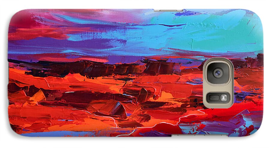 Arizona Galaxy S7 Case featuring the painting Canyon at Dusk - Art by Elise Palmigiani by Elise Palmigiani