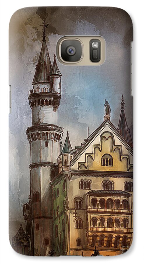 Castle Galaxy S7 Case featuring the painting Castle Neuschwanstein by Andrzej Szczerski
