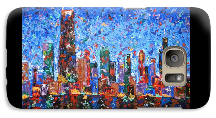 City Skyline Galaxy S7 Case featuring the painting Celebration City by J Loren Reedy