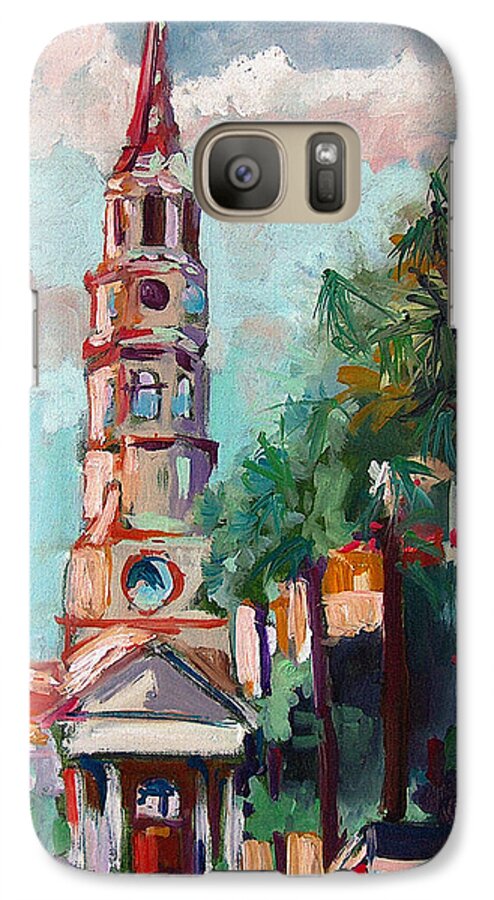 Churches Galaxy S7 Case featuring the painting Charleston St Phillips Church by Ginette Callaway