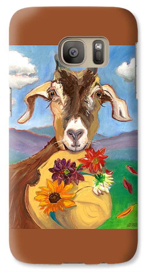 Goats Galaxy S7 Case featuring the painting Cheeky Goat by Susan Thomas