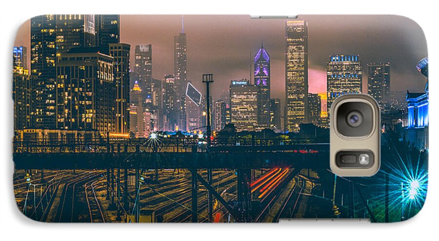Chicago Galaxy S7 Case featuring the photograph Chicago Night Skyline by Cory Dewald