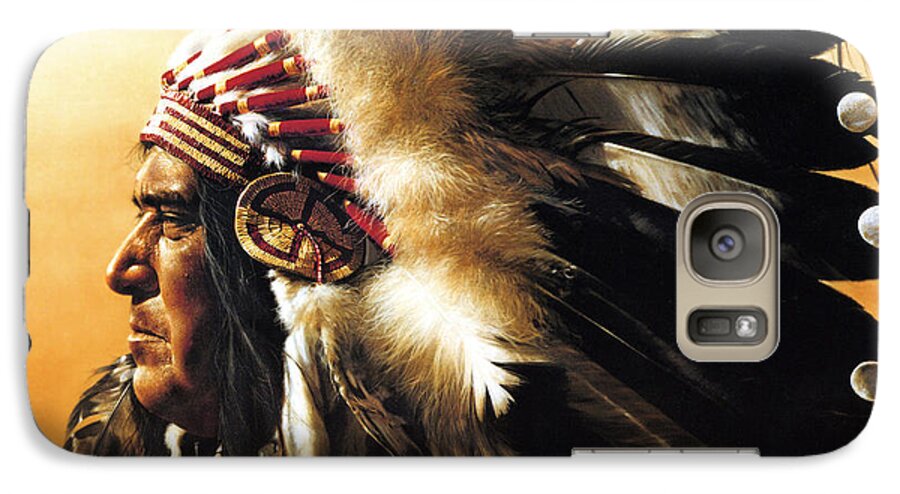 Native American Galaxy S7 Case featuring the painting Chief by Greg Olsen