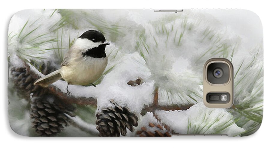 Christmas Galaxy S7 Case featuring the photograph Christmas Chickadee by Lori Deiter