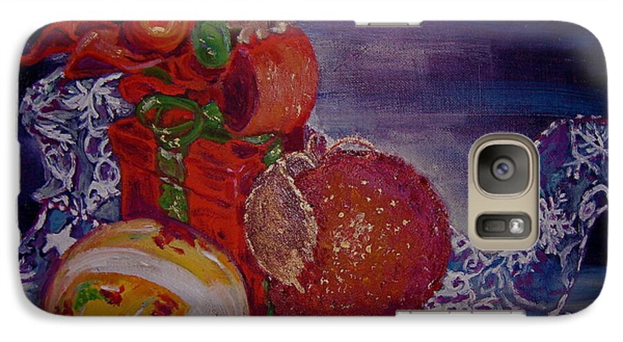 Still Life Galaxy S7 Case featuring the painting Christmas by Julie Todd-Cundiff