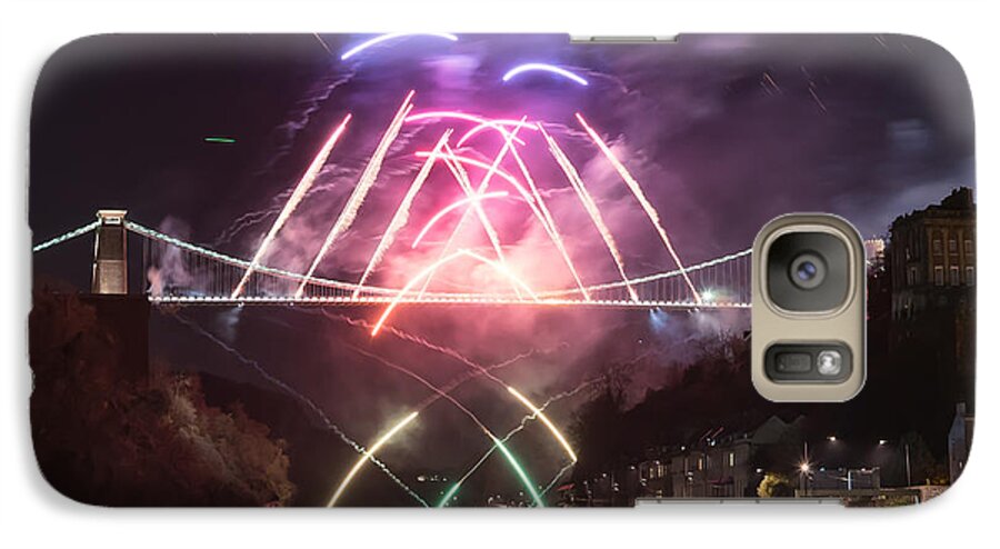 Fireworks Galaxy S7 Case featuring the photograph Clifton Suspension Bridge fireworks by Colin Rayner