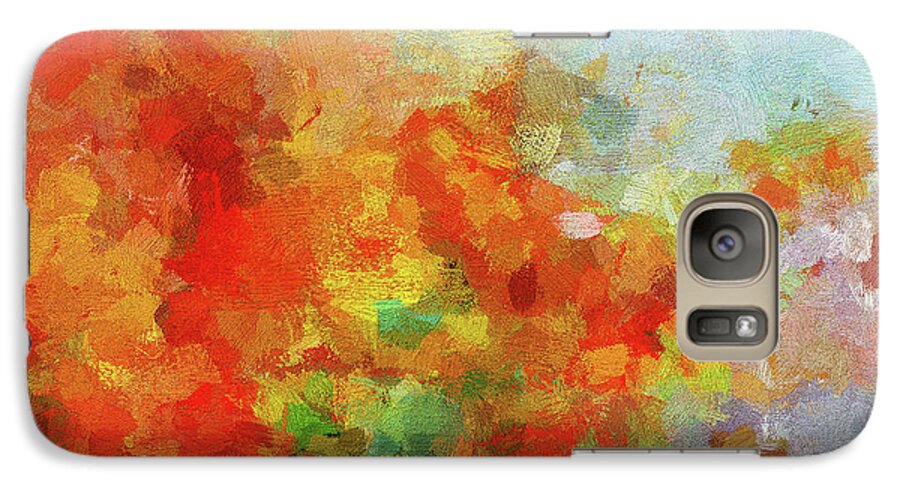 Abstract Galaxy S7 Case featuring the painting Colorful Landscape Art in Abstract Style by Inspirowl Design